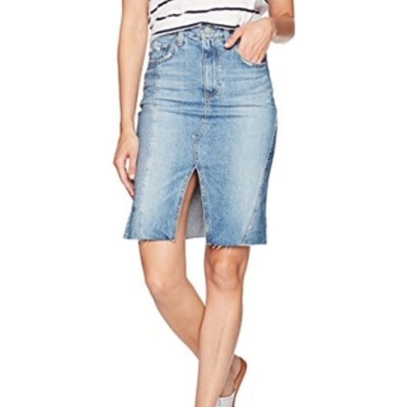 ADRIANO GOLDSCHMIED AGED The Emery High Rise Skirt - Picture 2 of 8